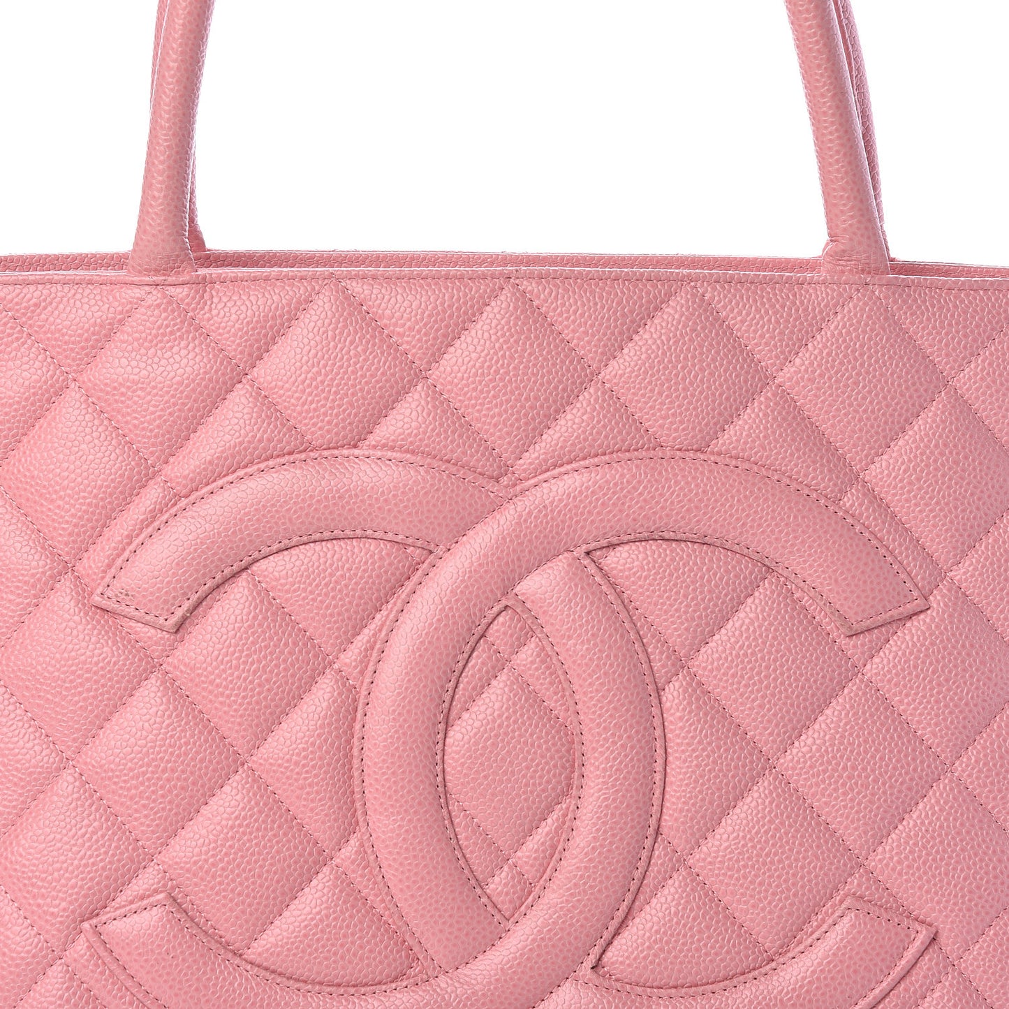 Caviar Quilted Medallion Tote Light Pink