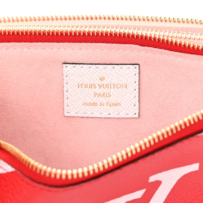 Louis Vuitton Monogram Giant Double Zip Pochette Rouge 7 of 10