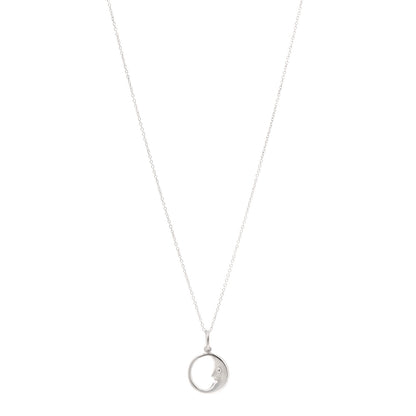 Tiffany Sterling Silver Moon Face Pendant Necklace 1 of 6