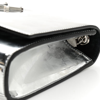 Saint Laurent Vinyl Mirror Small Classic Monogram Kate Satchel Argento 9 of 11