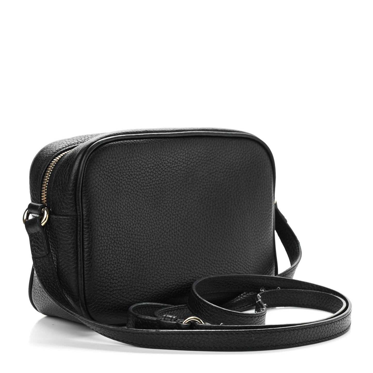 Pebbled Calfskin Small Soho Disco Bag Black