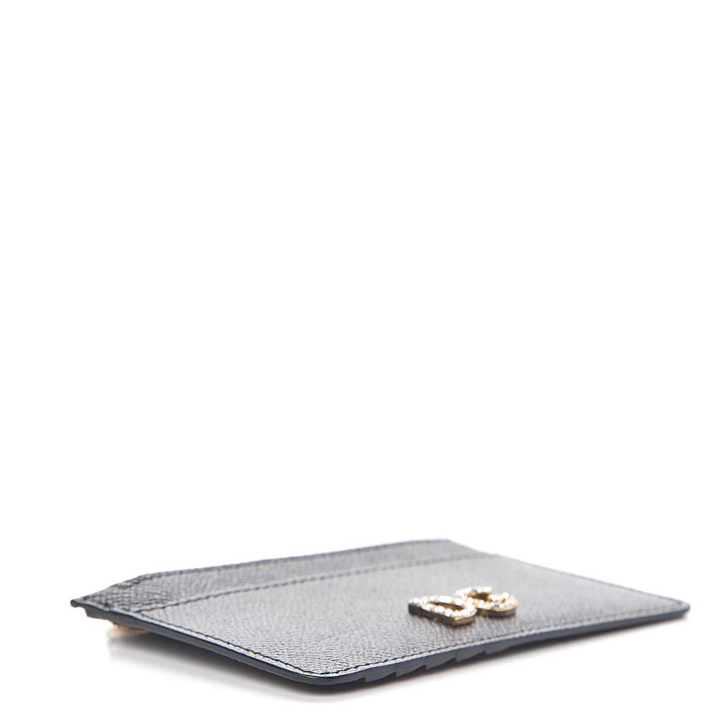 Dauphine Embellished Logo Zip Card Holder Black