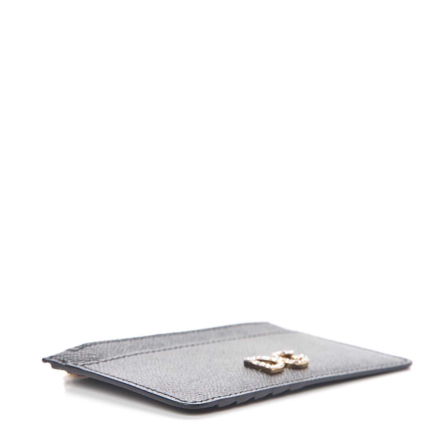 Dolce & Gabbana Dauphine Embellished Logo Zip Card Holder Black 4 of 7