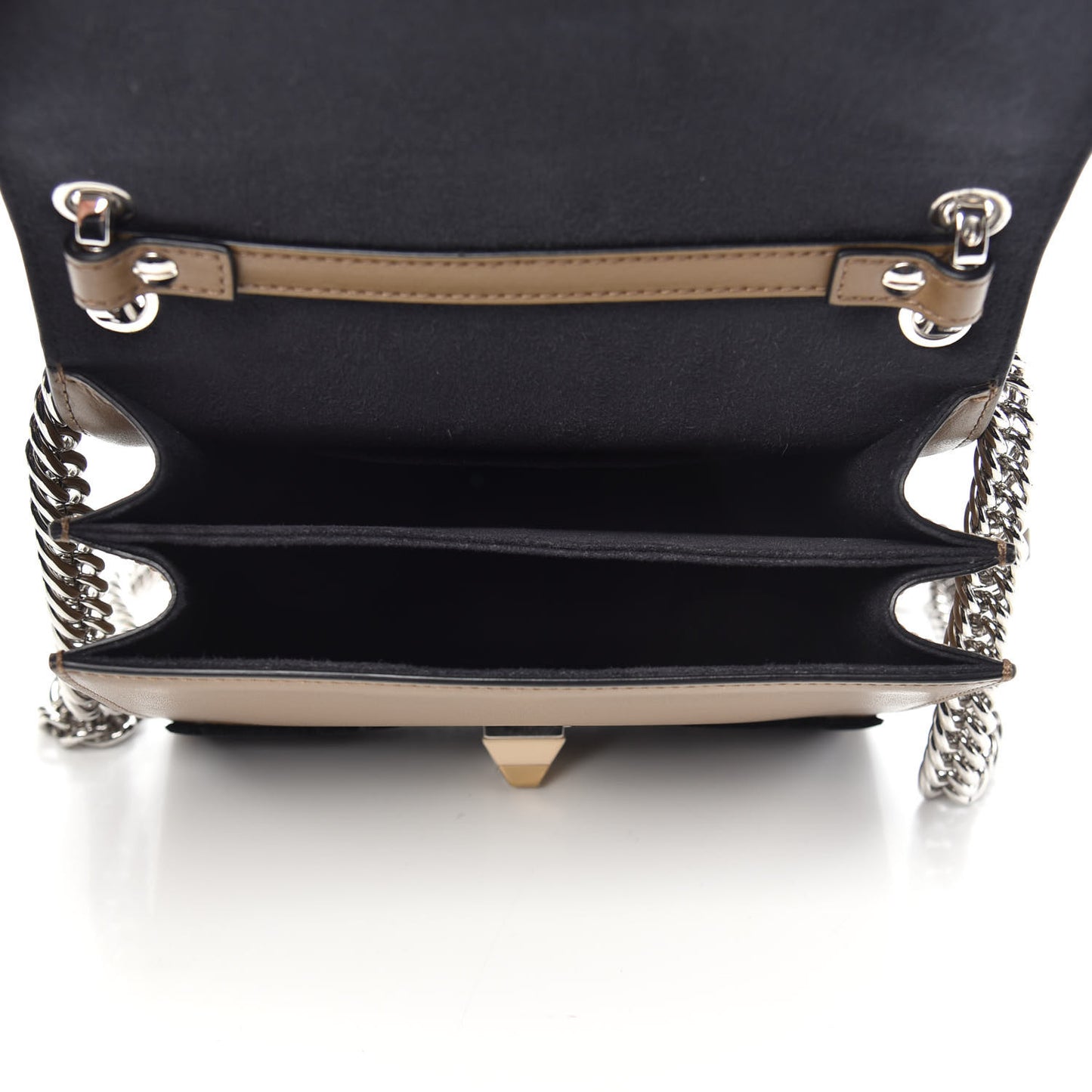 Calfskin FF Reloaded Small Kan I Shoulder Bag Maya Black