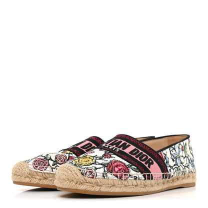 Christian Dior Canvas Embroidered Florilegio Granville Espadrille 38 Multicolor 3 of 8