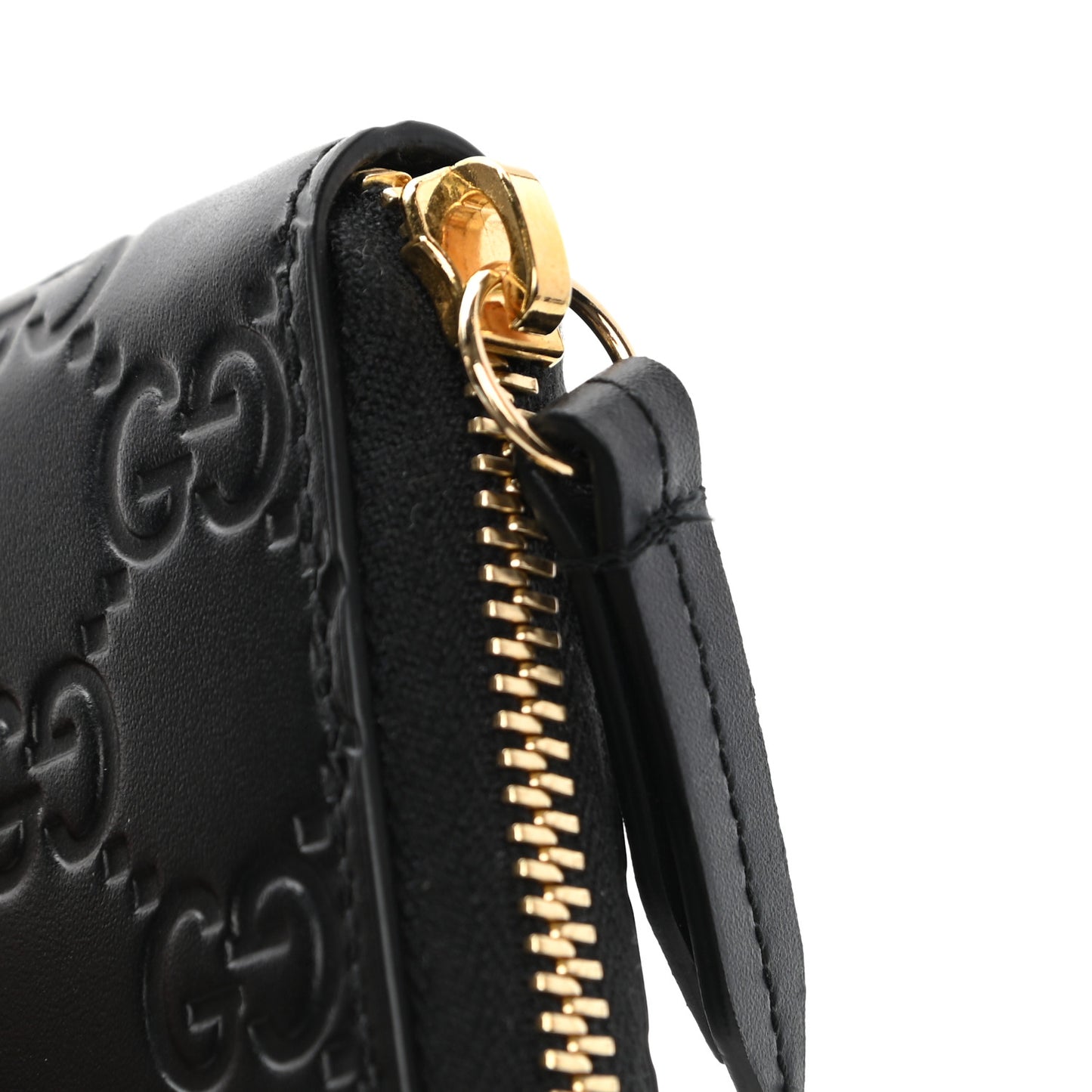 Guccissima Zip Around Card Case Black