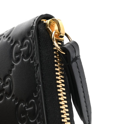 Gucci Guccissima Zip Around Card Case Black 7 of 8