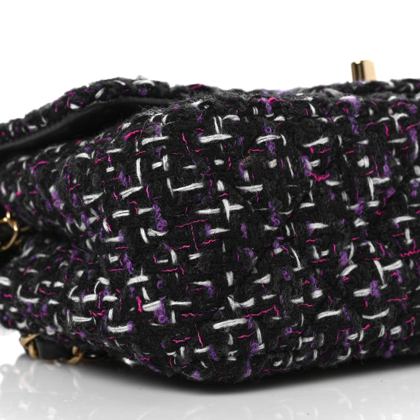 Tweed Quilted Mini Rectangular Flap Blue Purple Khaki Pink