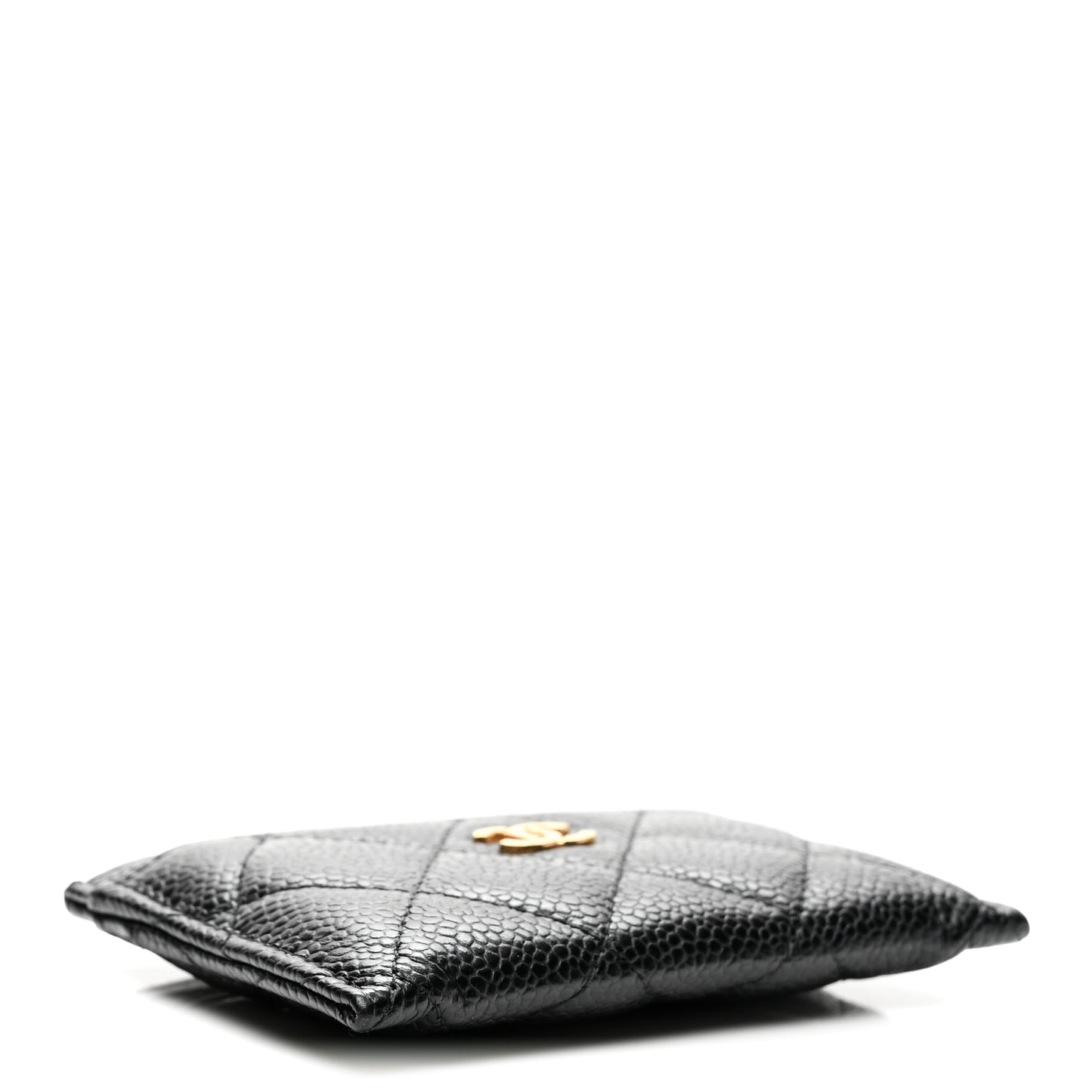 Caviar Quilted Card Holder Black