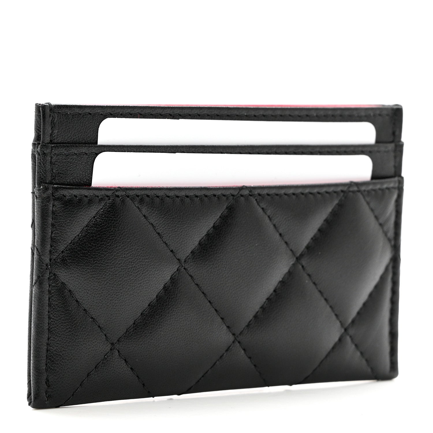 Chanel Lambskin Plexiglass Quilted Coco Love Card Holder Black 3 of 8