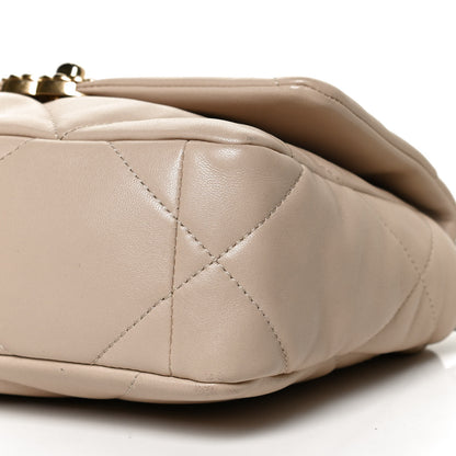 Chanel Lambskin Quilted Medium Chanel 19 Flap Light Beige 10 of 12