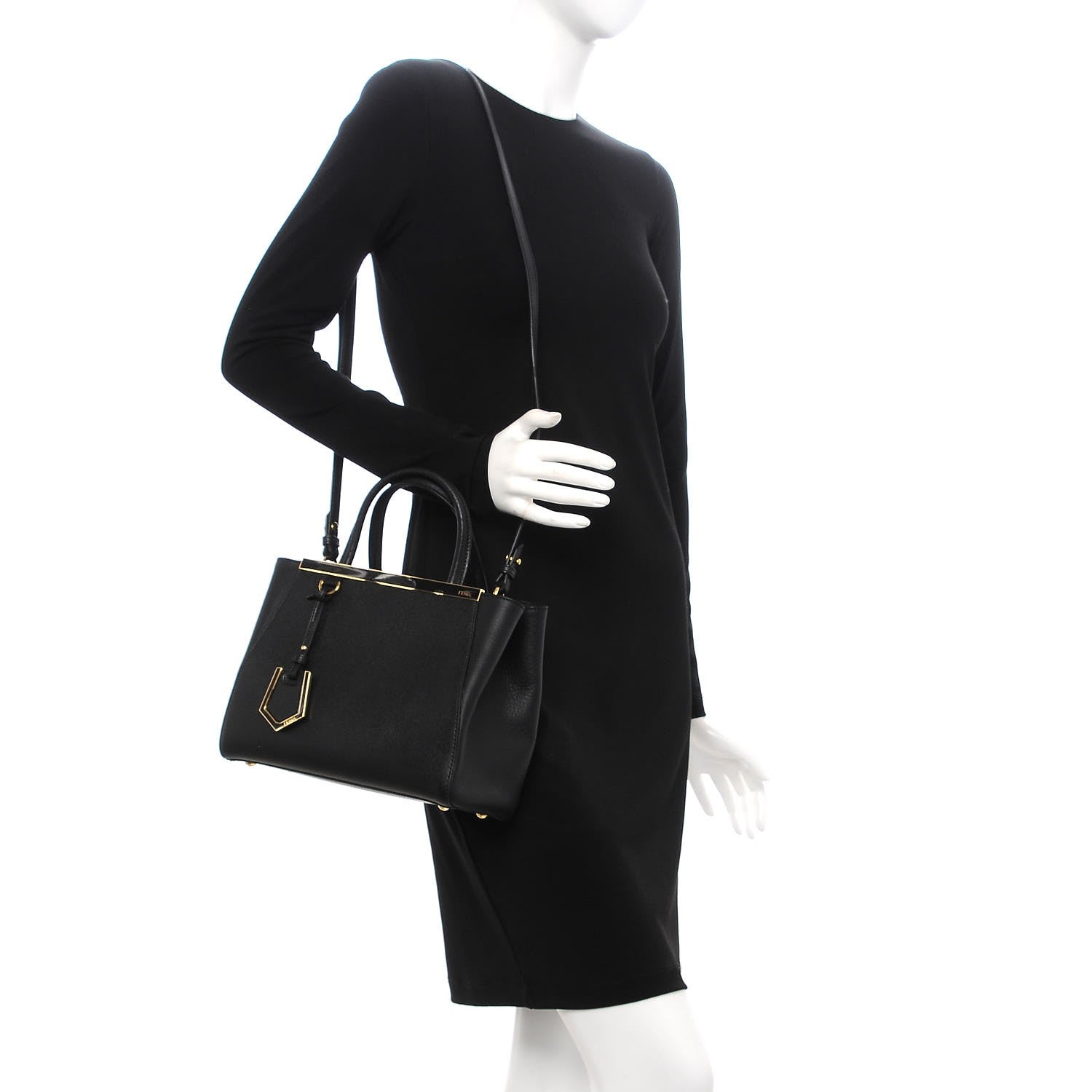 Fendi Vitello Elite Petite 2Jours Tote Black 2 of 9