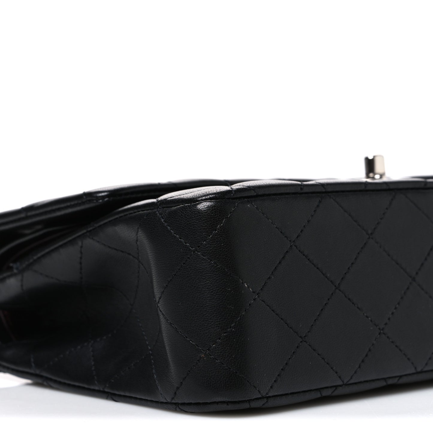 Lambskin Quilted Medium Double Flap Black