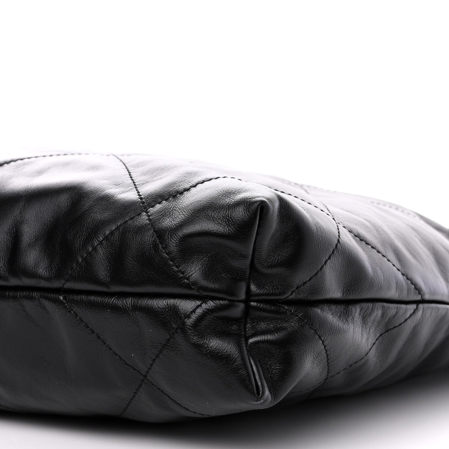 Shiny Calfskin Quilted Small Chanel 22 Black