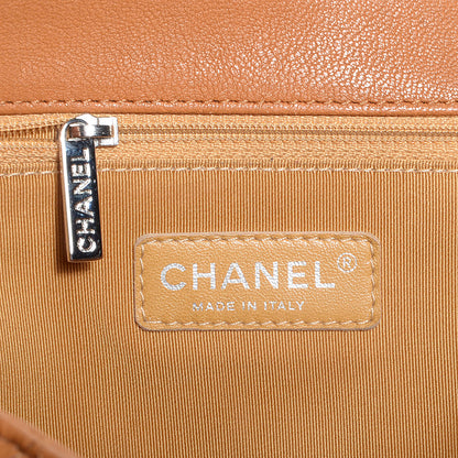 Chanel Washed Lambskin Chain Around Maxi Flap Bag Dark Beige 6 of 7