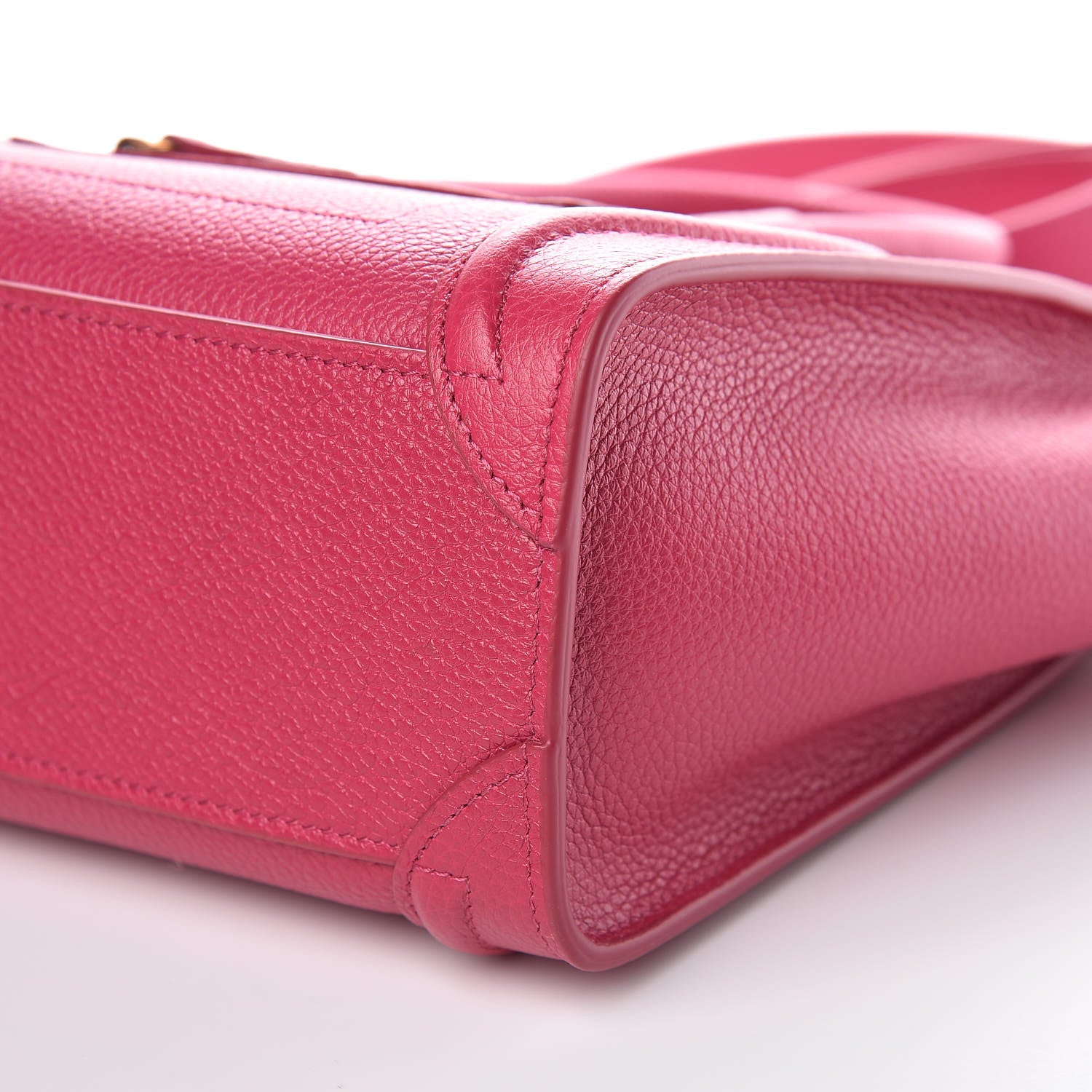 Celine Drummed Calfskin Nano Luggage Plum 7 of 10