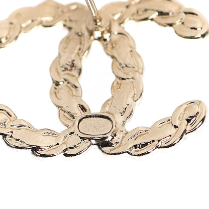 Chanel Enamel Metal Chain French New Wave CC Earrings Red Gold 4 of 5