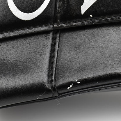 Balenciaga Shiny Box Calfskin Graffiti Logo Small Hourglass Top Handle Bag Black Silver 16 of 18