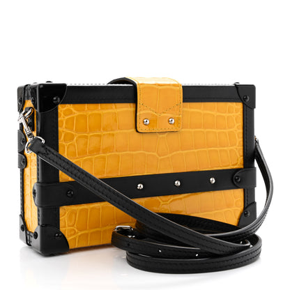 Louis Vuitton Crocodile Petite Malle Jaune D'Or 3 of 10
