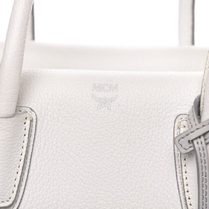 MCM Grained Calfskin Medium Milla Tote White 6 of 17