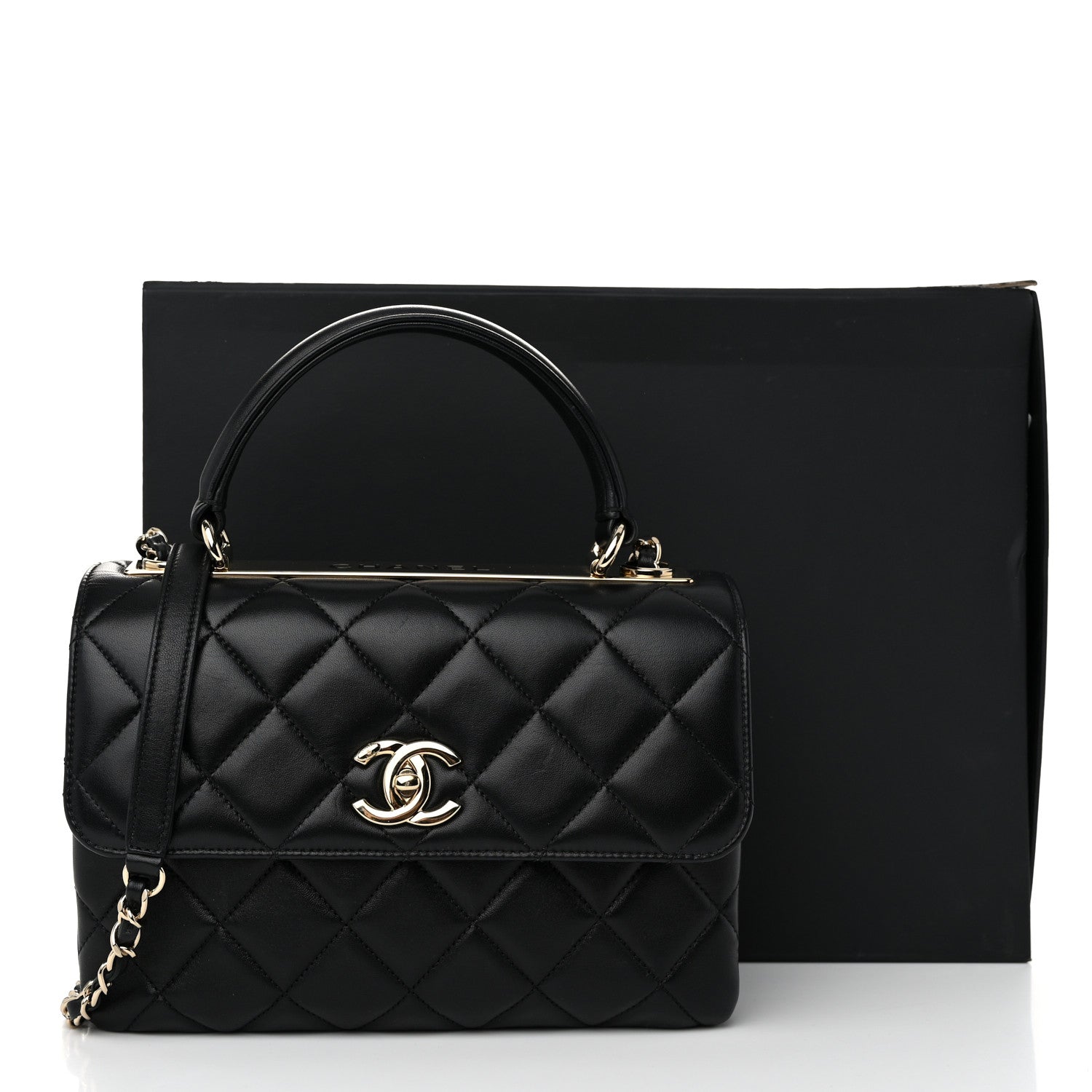 Chanel Lambskin Quilted Small Trendy CC Dual Handle Flap Bag Black 11 of 11
