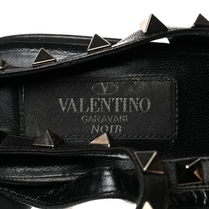 Valentino Garavani Calfskin Rockstud Ankle Strap 100mm Pumps 36.5 Black 6 of 7