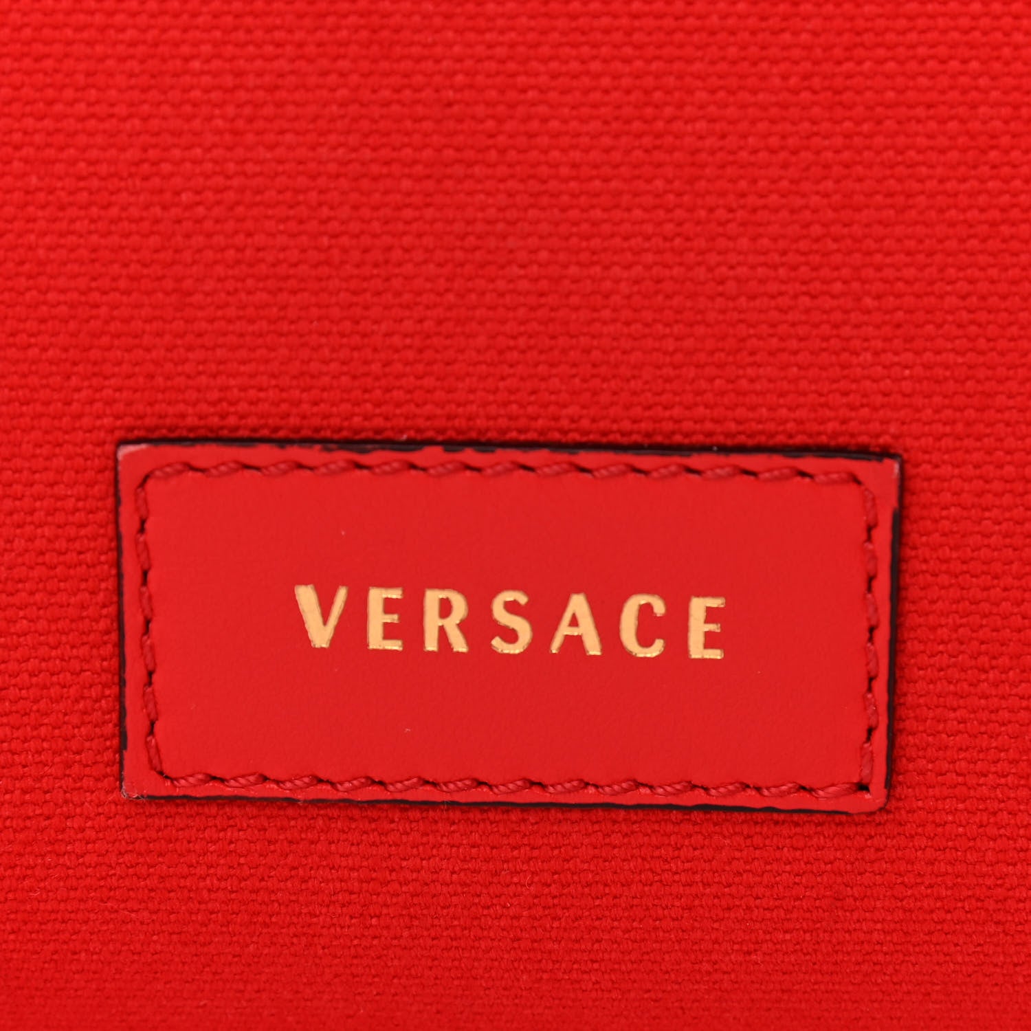 Versace Canvas Suppler Calfskin Cabas GV Signature Tote Red 6 of 9