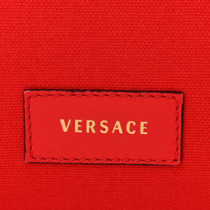 Versace Canvas Suppler Calfskin Cabas GV Signature Tote Red 6 of 9