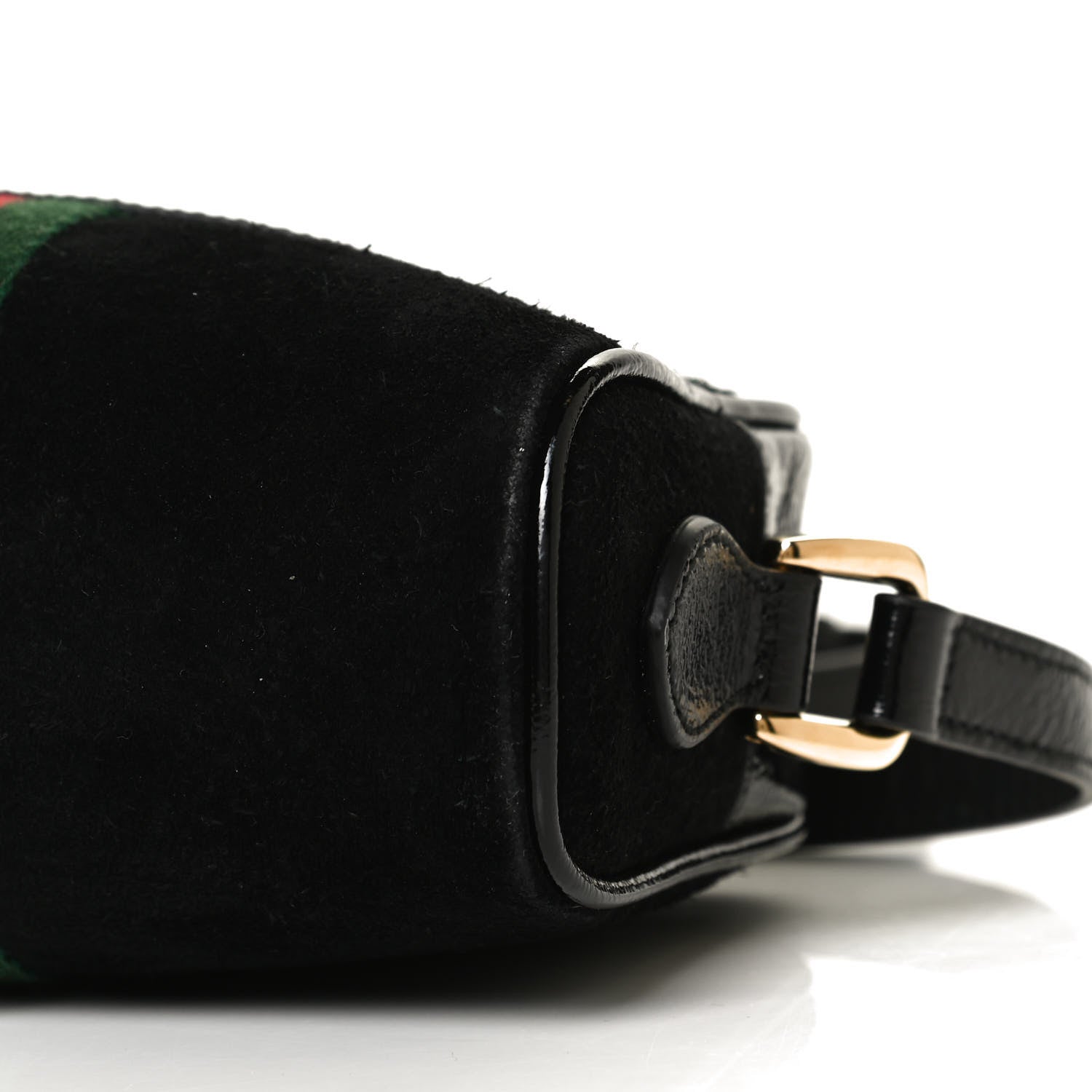 Gucci Suede Patent Web Mini Ophidia Shoulder Bag Black 10 of 12