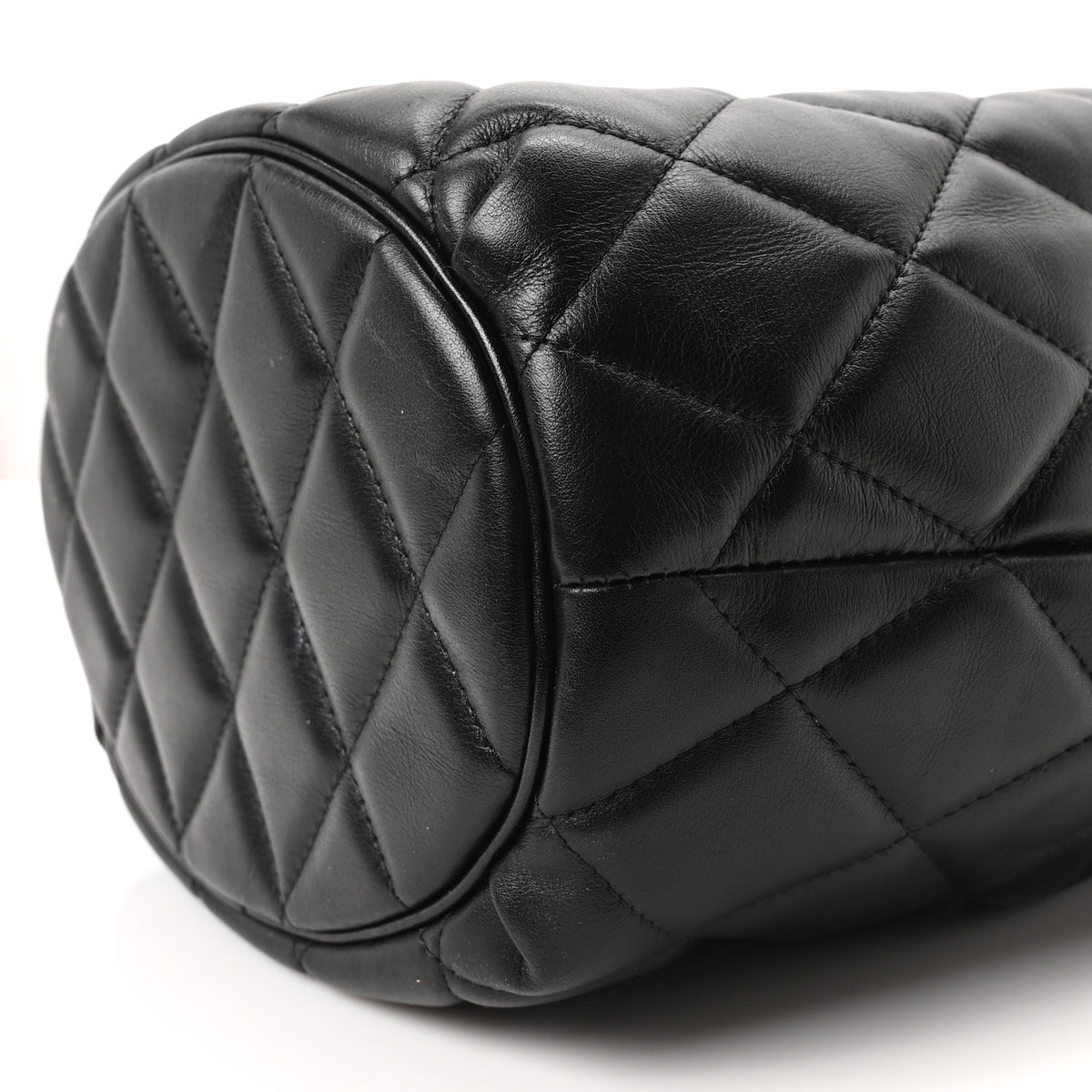 Balenciaga Nappa Calfskin Quilted Touch B Bucket Bag Black 10 of 10