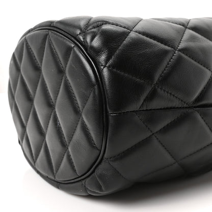 Balenciaga Nappa Calfskin Quilted Touch B Bucket Bag Black 10 of 10