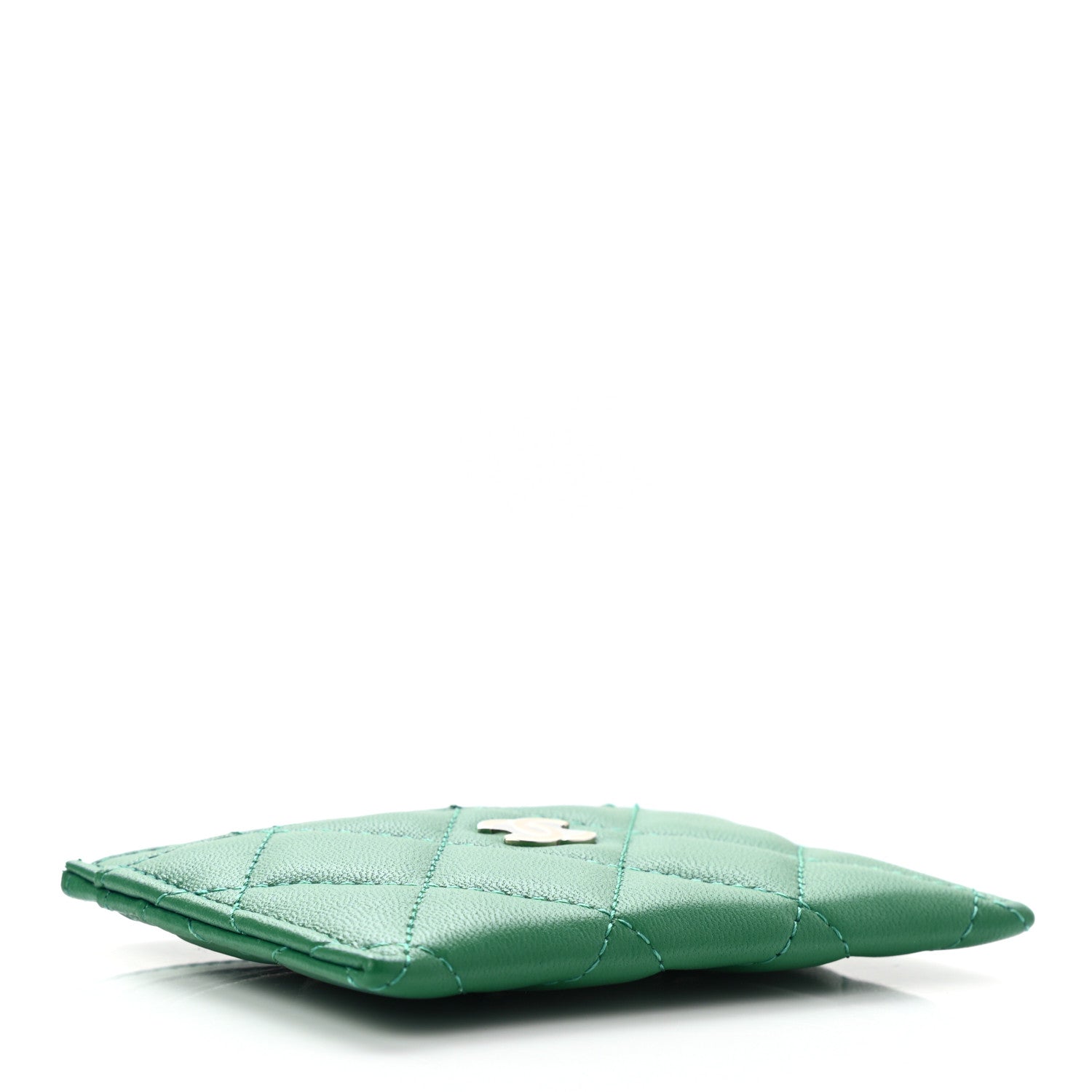 Chanel Lambskin Quilted Card Holder Green 4 of 8