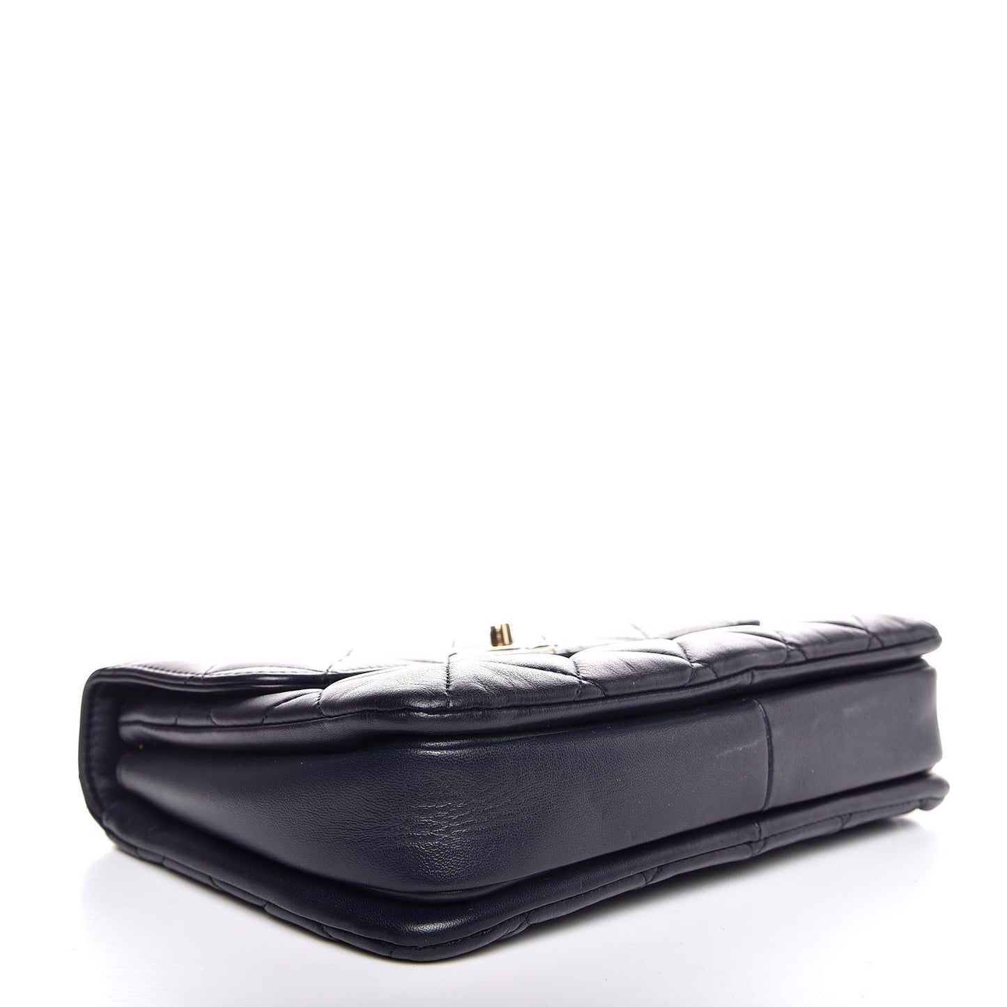 Lambskin Quilted Small Trendy CC Flap Dual Handle Bag Navy