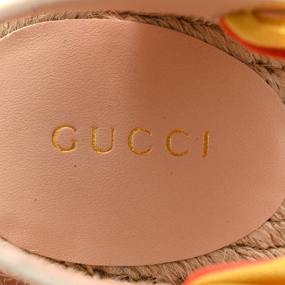 Gucci Canvas Ankle Wrap Interlocking G Platform 35/120mm Espadrille Wedges 39.5 Orange Yellow 6 of 8