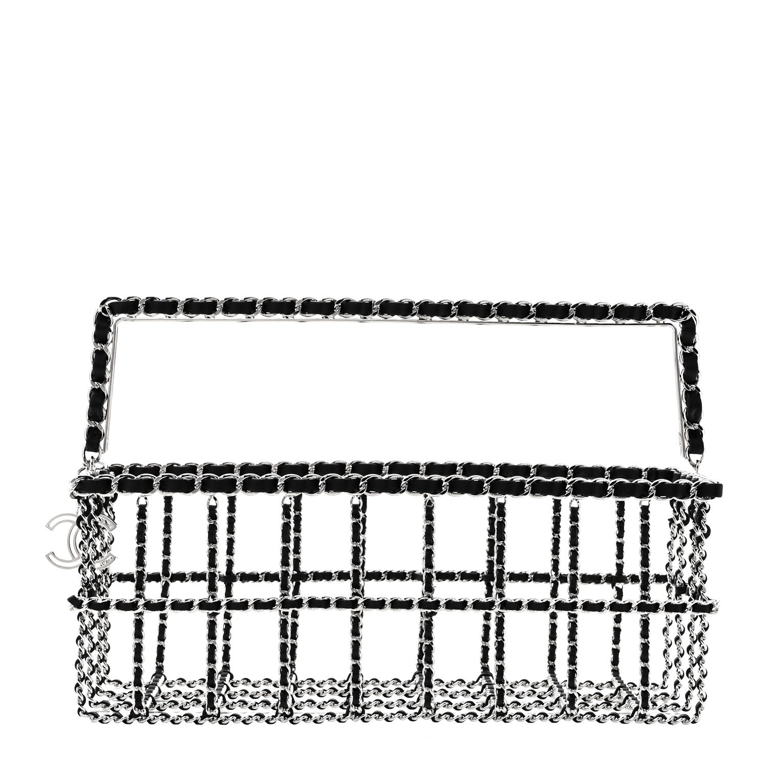 Chanel Brass Calfskin Grocery By Chanel Minaudiere Shopping Basket Silver 1 of 9