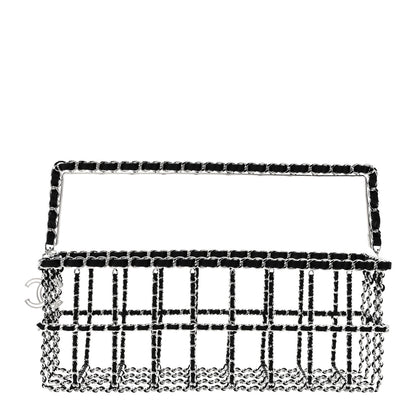 Chanel Brass Calfskin Grocery By Chanel Minaudiere Shopping Basket Silver 1 of 9
