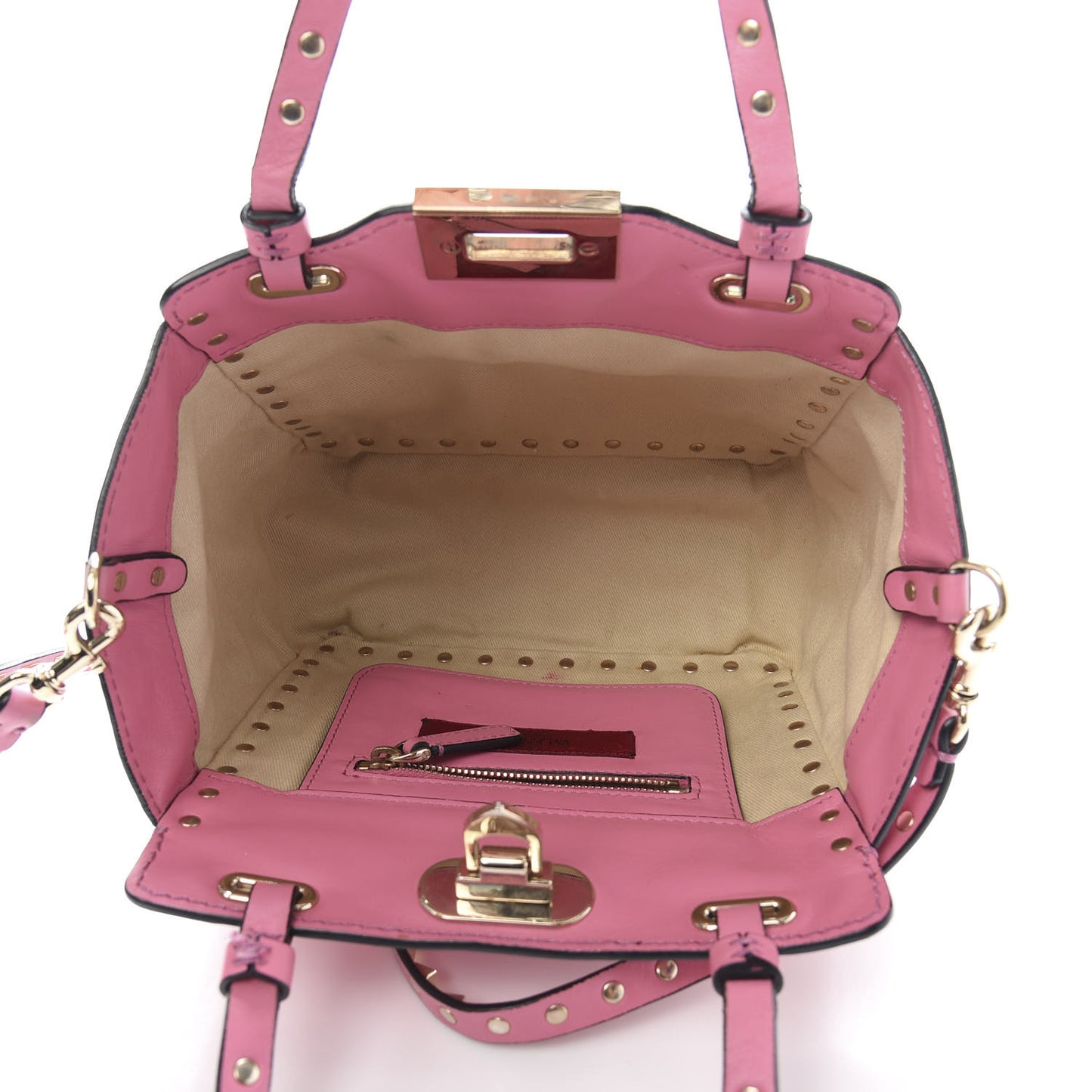 Vitello Mini Rockstud Tote Ninphea