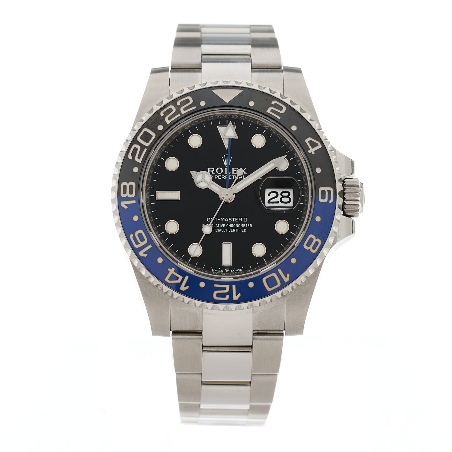 Stainless Steel 40mm Oyster Perpetual Date GMT Master II Batman Watch Black 126710BLNR