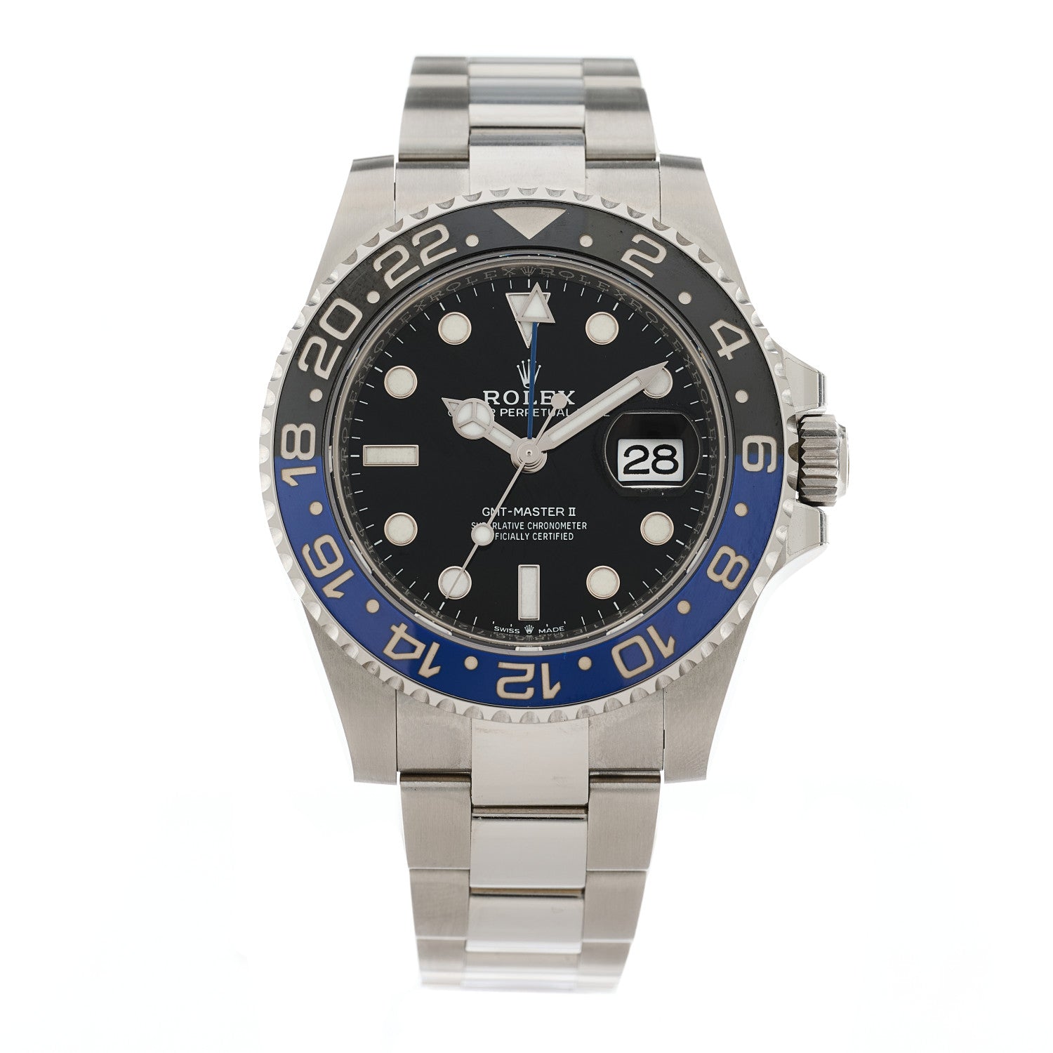 Rolex Stainless Steel 40mm Oyster Perpetual Date GMT Master II Batman Watch Black 126710BLNR 1 of 5