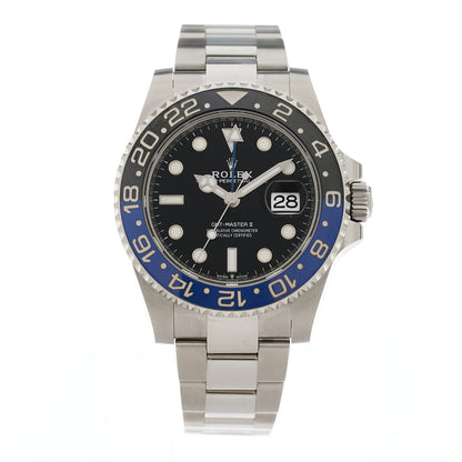 Rolex Stainless Steel 40mm Oyster Perpetual Date GMT Master II Batman Watch Black 126710BLNR 1 of 5