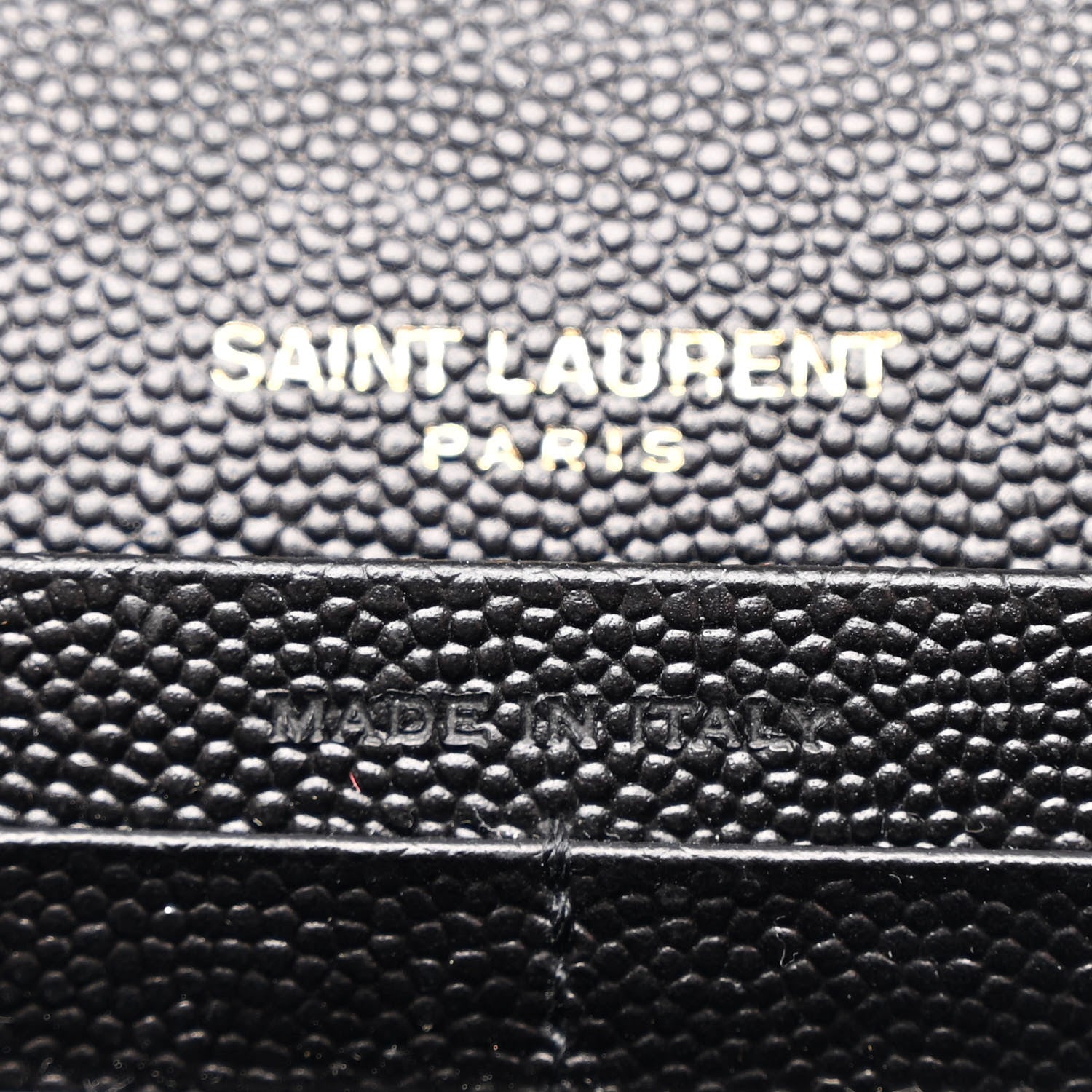 Saint Laurent Grain De Poudre Matelasse Chevron Monogram Chain Wallet Black 6 of 11