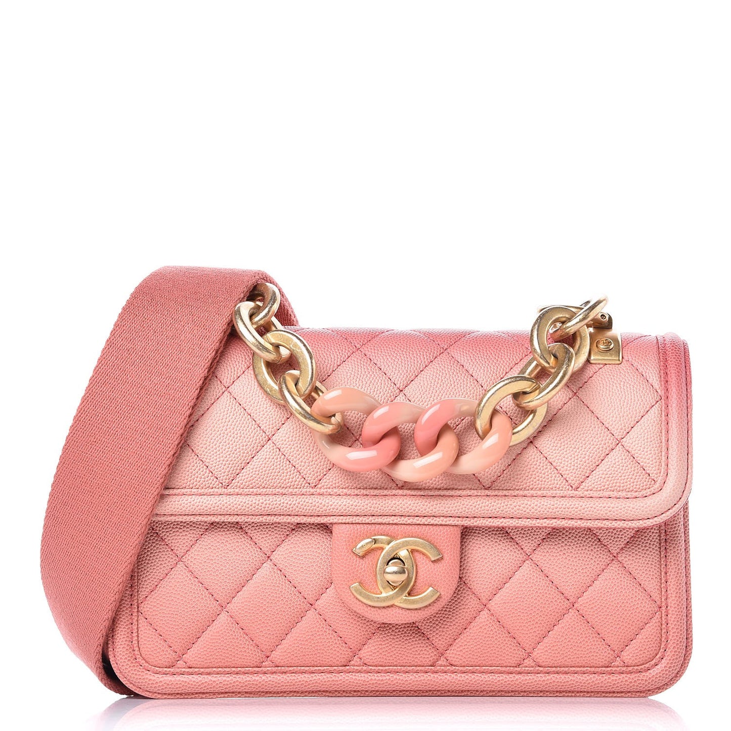 Caviar Quilted Small Sunset On The Sea Flap Coral