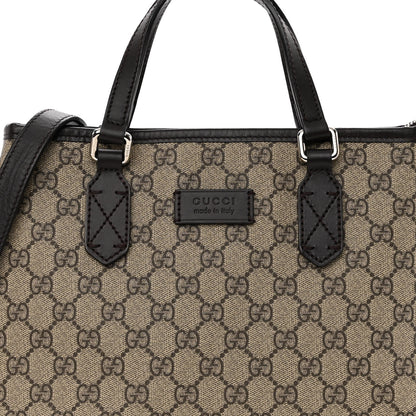 Gucci GG Supreme Monogram Small Zippered Tote Dark Brown 7 of 10
