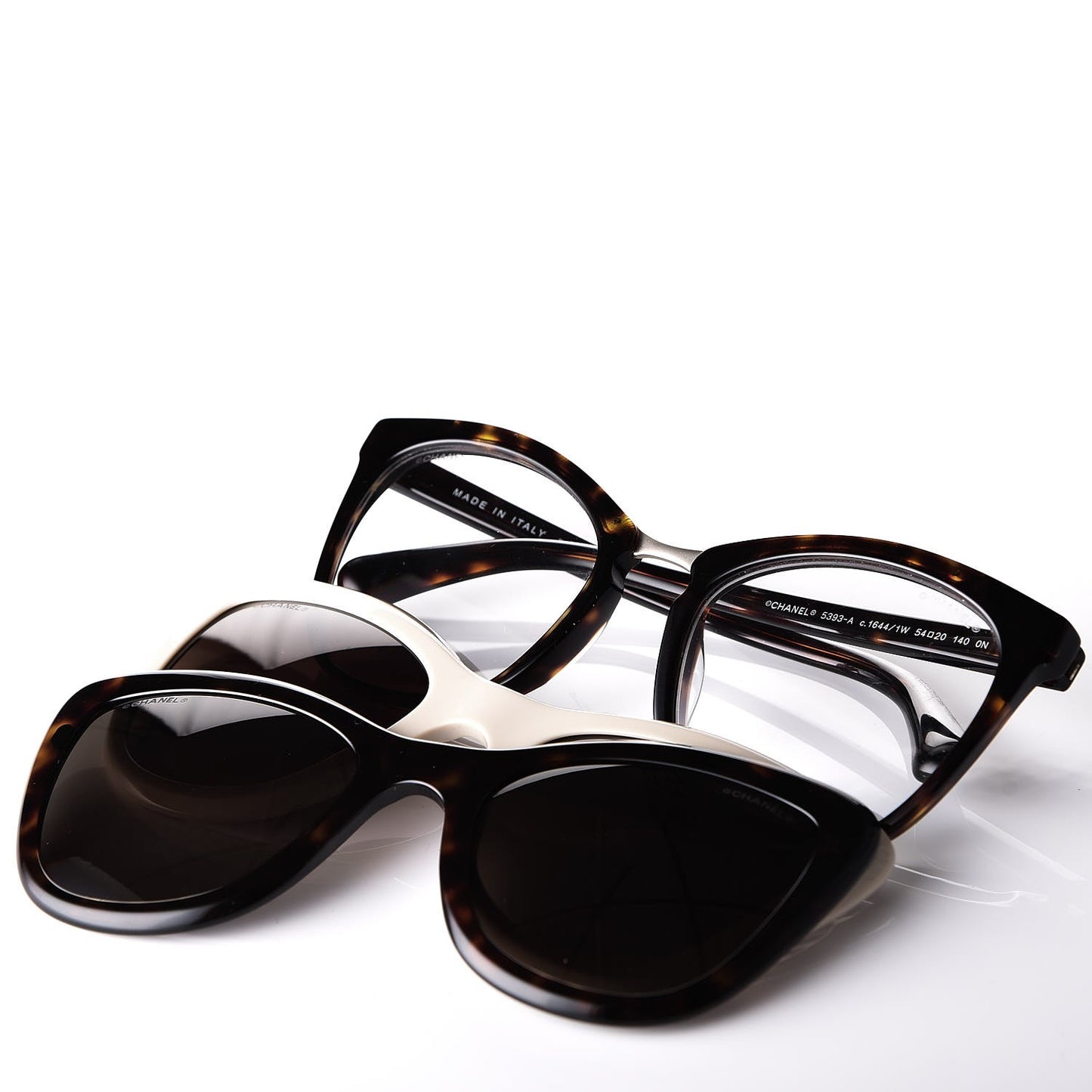 Clip On Sunglasses 5393-A Tortoise Beige