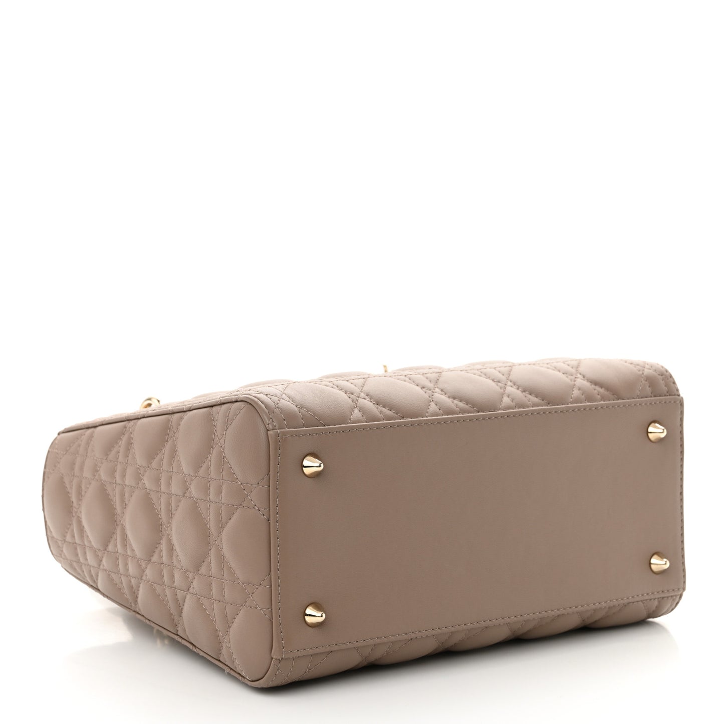Lambskin Cannage Medium Lady Dior Warm Taupe