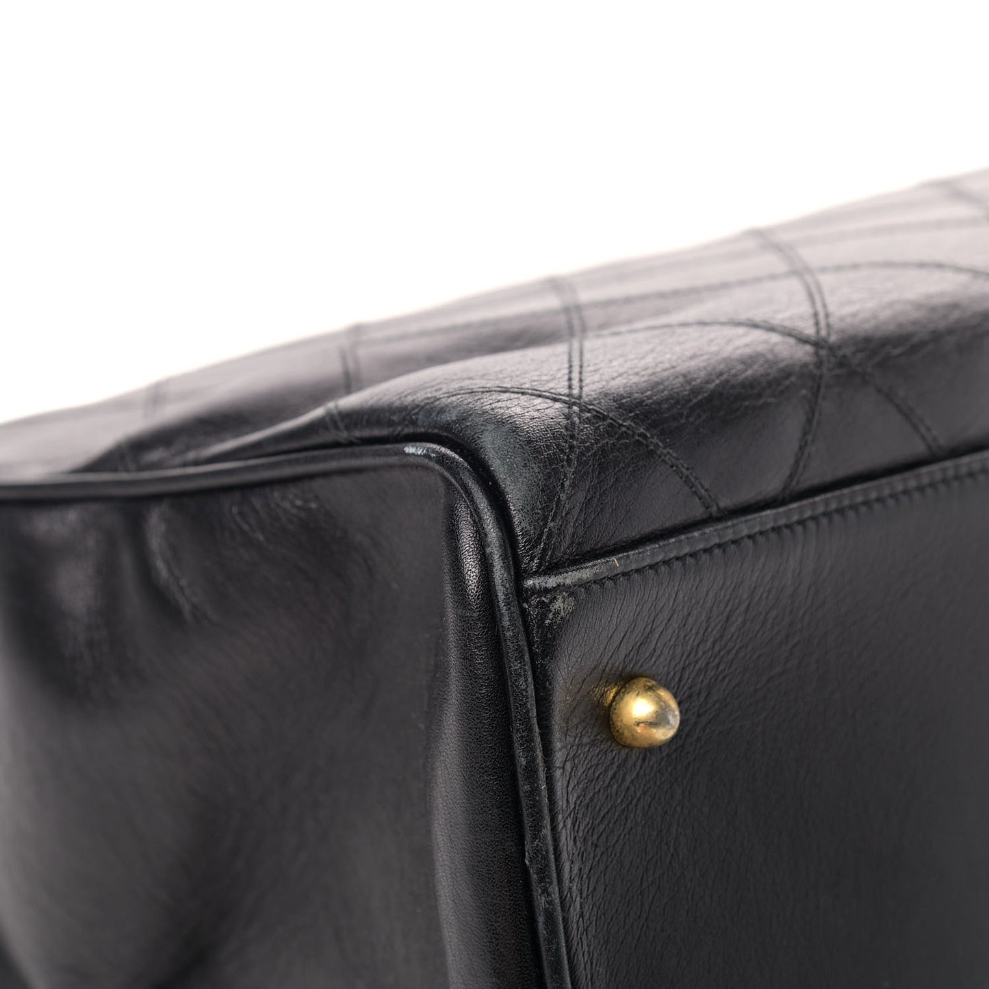 Calfskin Stitched XL Weekender Black