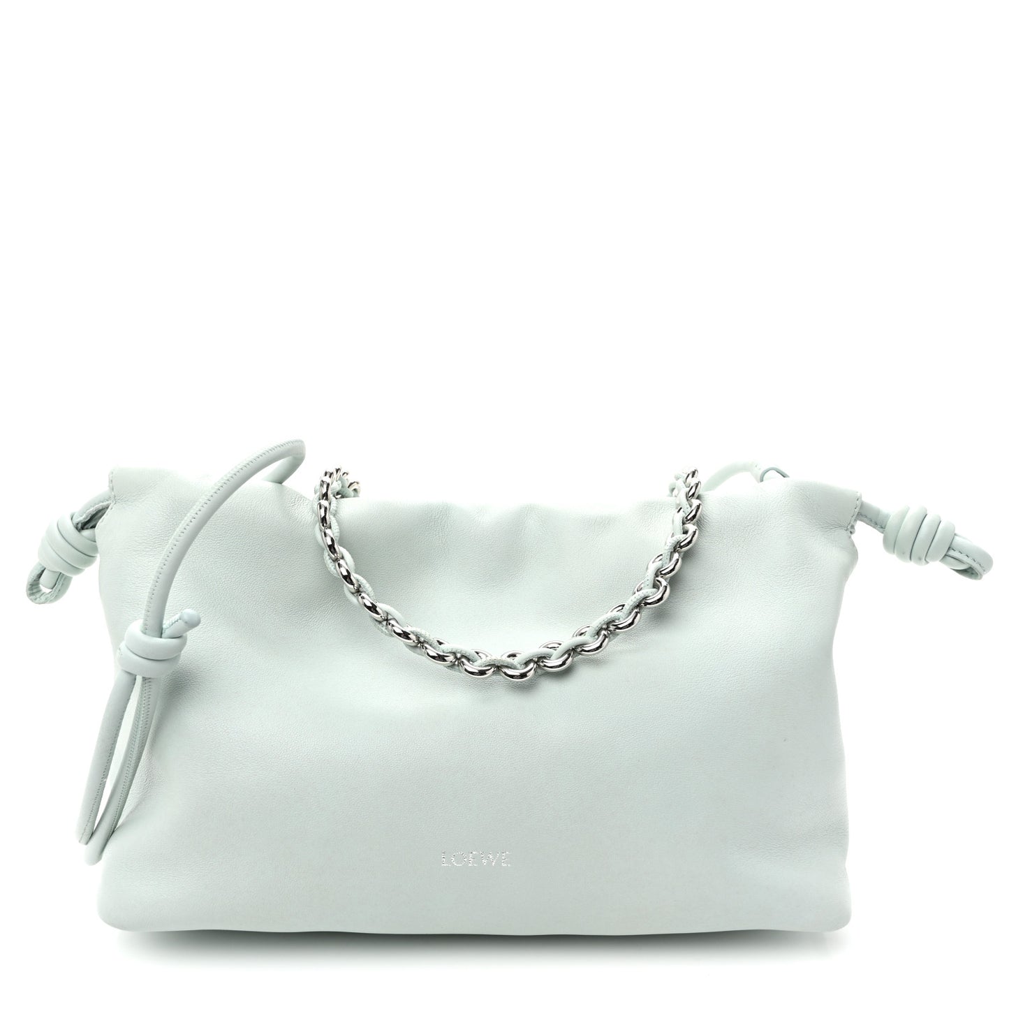 Mellow Nappa Medium Donut Chain Flamenco Knot Clutch Frozen