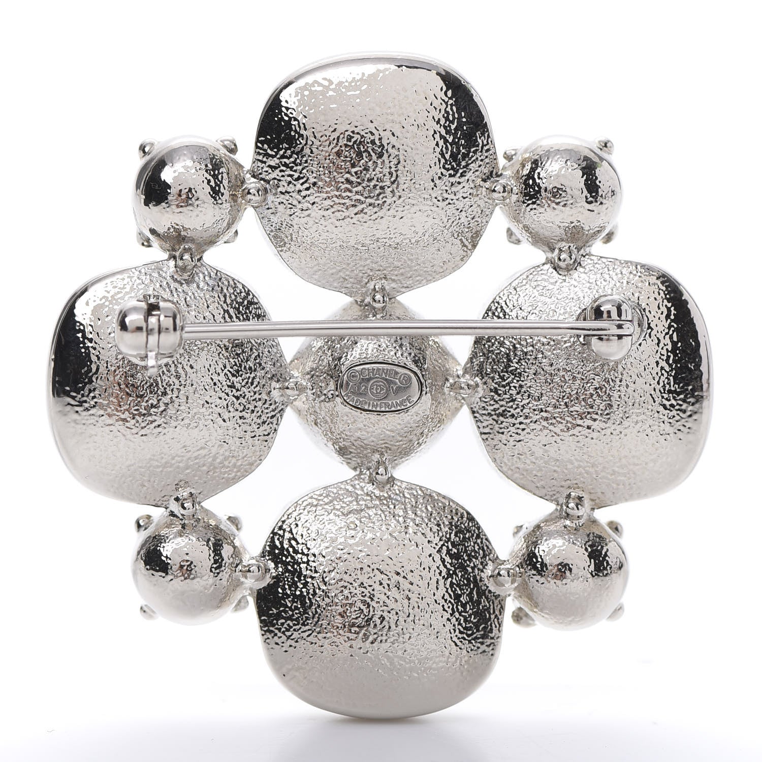 Chanel Crystal CC Brooch Silver 3 of 4