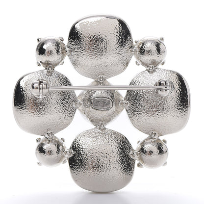 Chanel Crystal CC Brooch Silver 3 of 4
