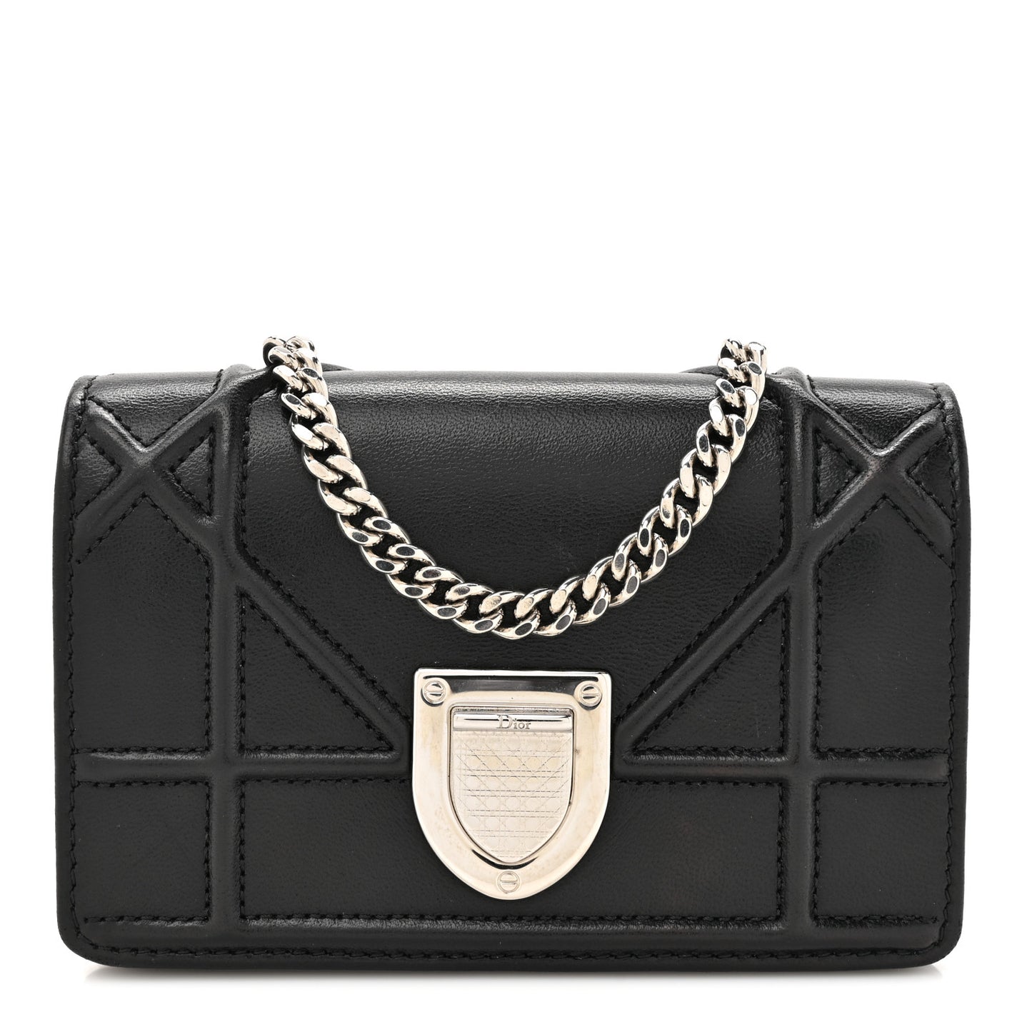 Lambskin Baby Diorama Flap Bag Black